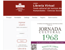 Tablet Screenshot of libreria.mora.edu.mx